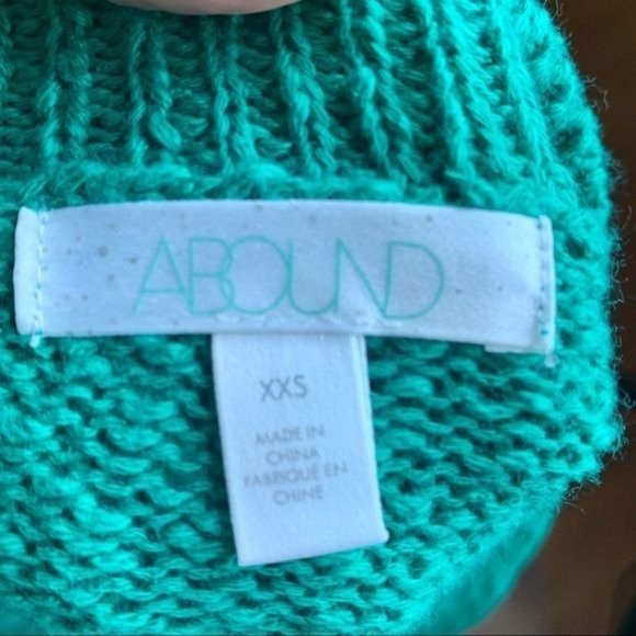 Abound Green Drop Shoulder Knit Sweater Women's XXS - Picture 4 of 5